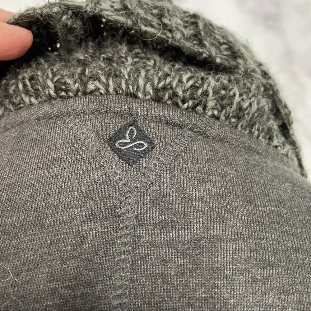 Prana Demure Cardigan Gray Waterfall Sweater Athleisure Lounge Gym Yoga Size S